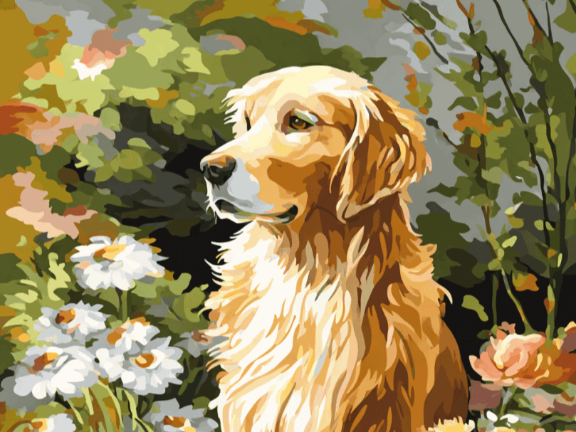 digital image of a golden retriever