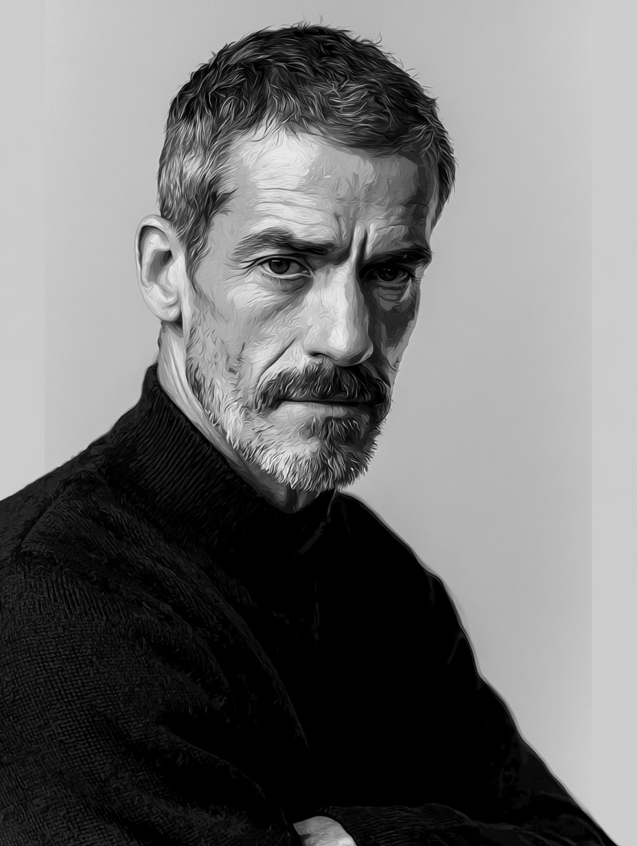 black & white portrait of Jordan Arvanitakis